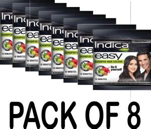 Indica Easy Hair Color Natural Black, 18 ml Pack of 8 , Natural Black ...