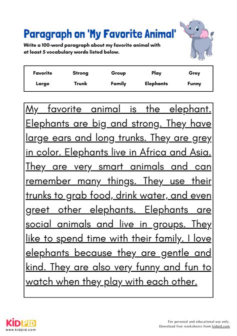 Paragraph on 'My Favorite Animal' - Kidpid
