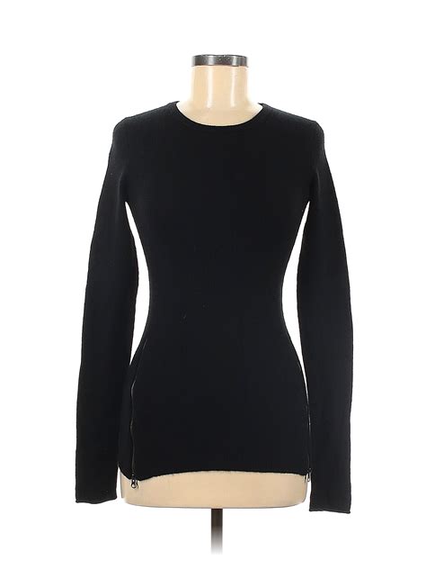Inhabit Color Block Solid Black Cashmere Pullover Sweater Size M - 90% ...