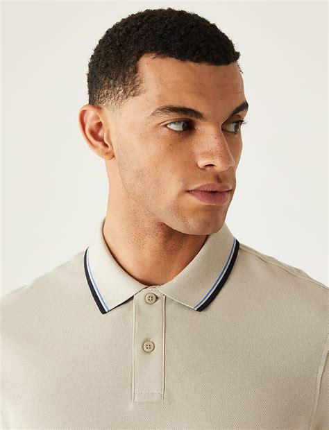 Buy Pure Cotton Pique Tipped Polo Shirt at Marks & Spencer