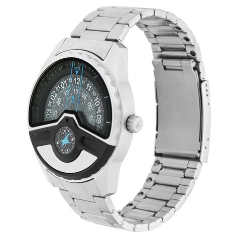 Fastrack Space Rover Quartz Analog Grey Dial Metal Strap Watch for Guys