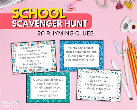 School Scavenger Hunt Clues Riddles
