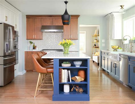 Tri-Color Kitchen with Mid-Century Modern Influences