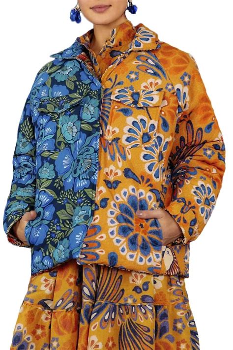 FARM Rio Mixed Yawanawa Reversible Puffer In Blue Multi | Lyst