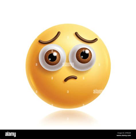 Sad emoji clipart 3d character. Emoji face in upset, frown, despair ...