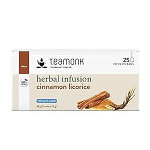 Teamonk Cinnamon Licorice Zero Caffeine Herbal Infusion Tea - 25 Tea ...