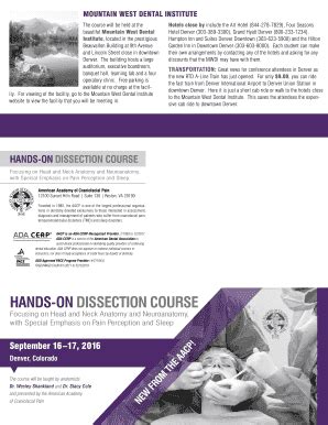 Fillable Online aacfp HANDS-ON DISSECTION COURSE - aacfp.org Fax Email ...