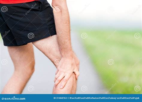 Runner Leg Calf and Muscle Pain during Running Spo Stock Image - Image ...