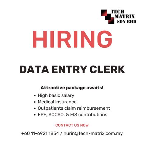 Dear Data Entry Clerks , We are Hiring!! Job Title: Data Entry Clerk We are excited to announce ...