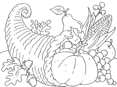 Thanksgiving Day Coloring Pages for childrens printable for free