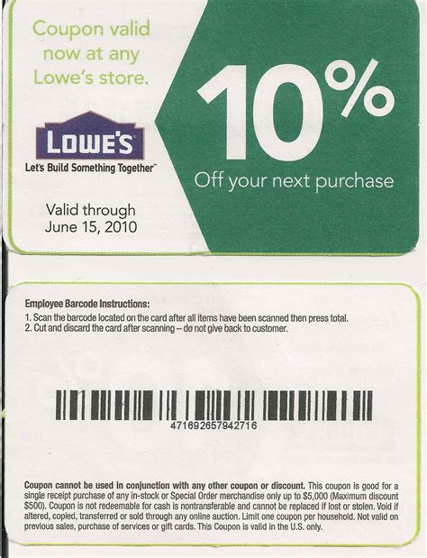 Printable Lowes Coupon 20% Off & 10 Off Codes April 2024 - Worksheets ...