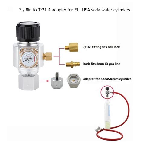 Buy Tebru Mini CO2 Gas Regulator Soda Water Pressure Reducing Valve ...