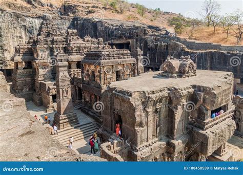 ELLORA, INDIA - FEBRUARY 7, 2017: Kailasa Temple in Ellora, Maharasthra ...