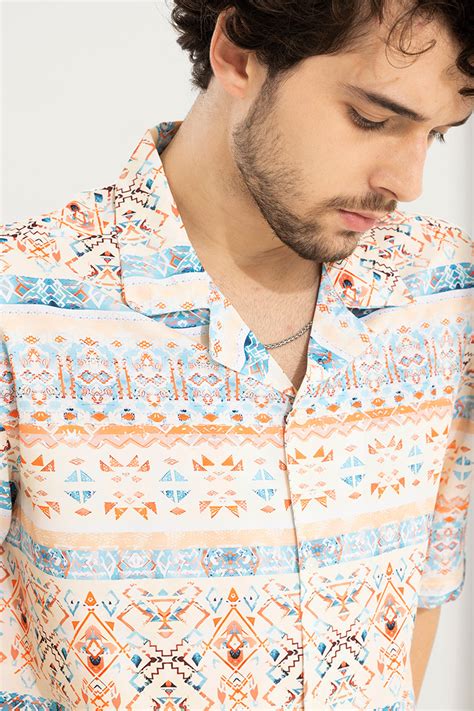 Buy Men's tribu Cream Oversized Shirt Online | SNITCH