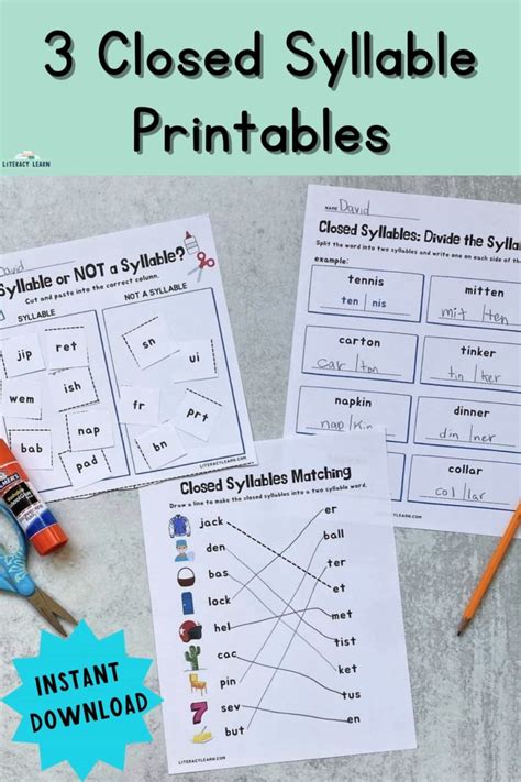 Image result for Closed Syllables Examples Worksheet