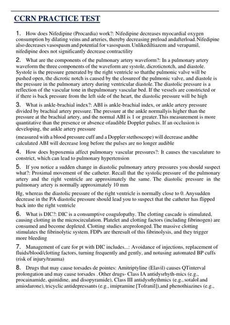 CCRN PRACTICE TEST (LATEST 2025) | QUESTIONS & VERIFIED ANSWERS WITH ...