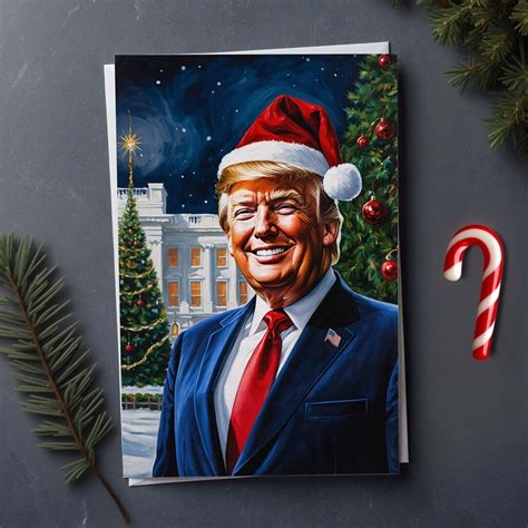 Trump Christmas Card - White House Exterior #5, Holiday Card, Greeting ...
