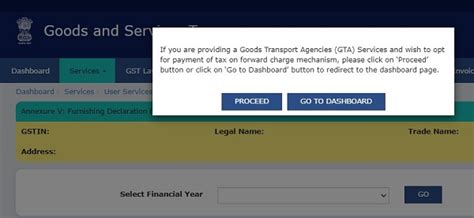 Annexure – V- Declaration by GTA Business under GST