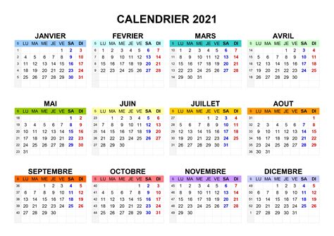 Calendrier 2021 En Francais – Calendrier 2021
