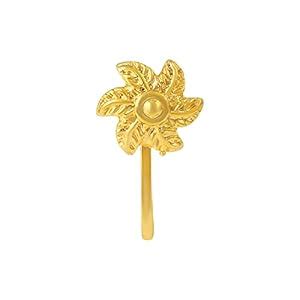 Buy ADMIER Brass Goldplated floral design Marathi Nath Press to wear ...