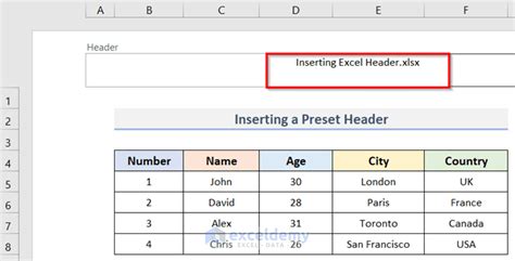 How to Add Header in Excel 的图像结果