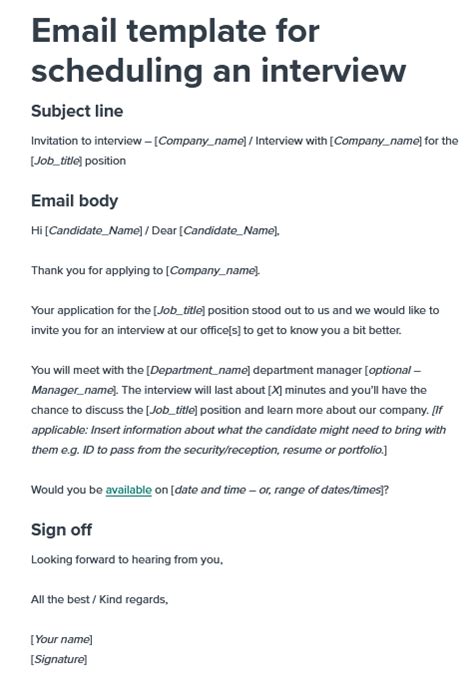 Interview Schedule. Email Sample 的图像结果