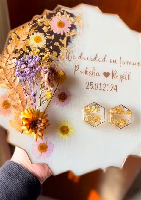 Customised Floral Engagement Ring Tray/Platter – Dainty Little Shop