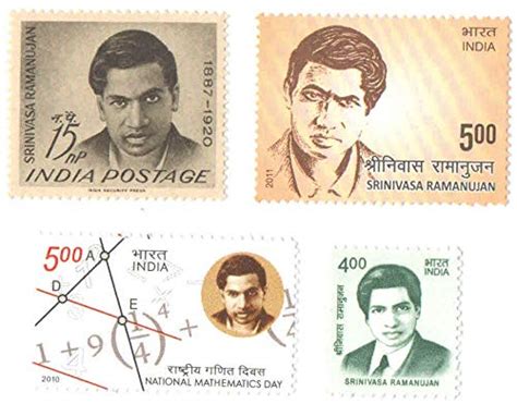 Buy India 1962-2016 Srinivasa Ramanujan Set of 4 Different Stamps Mint ...