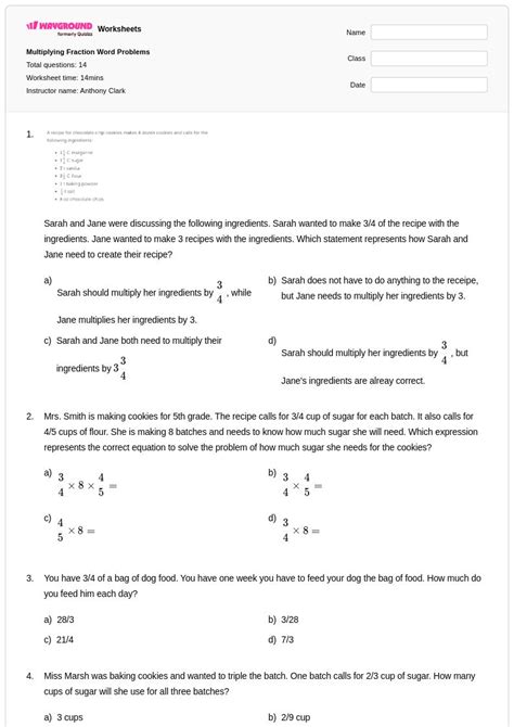 50+ Fraction Word Problems worksheets for Class 5 on Wayground | Free ...