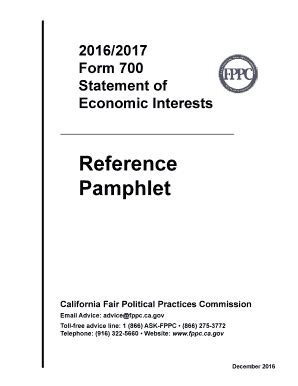 Fillable Online fppc ca Form 700 Reference Pamphlet - fppc ca Fax Email ...