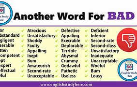 Image result for Another Word for Bad