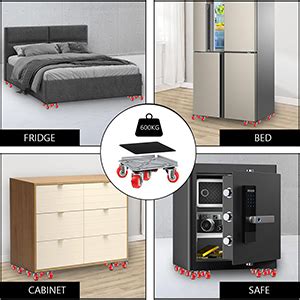 HASTHIP® Wheels for Heavy Furniture with 4 Leverage Pads, Riser Pads ...