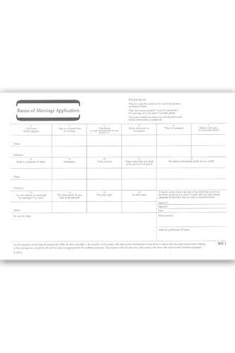 Buy Banns of Marriage Application MB 1 Book Online at Low Prices in ...