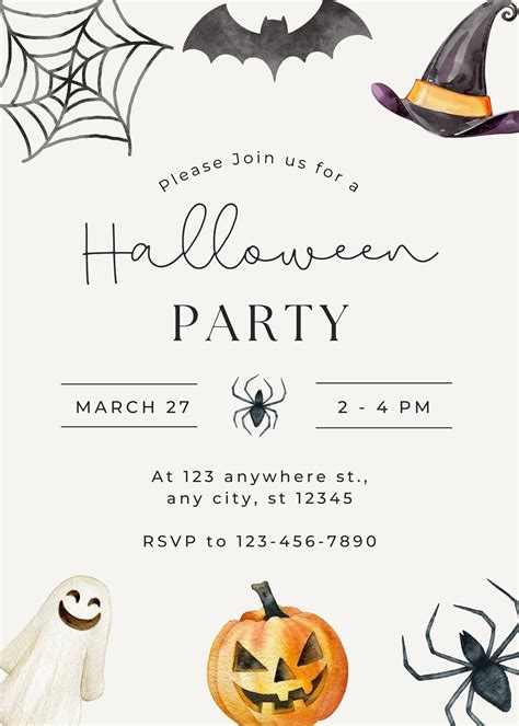 Free Halloween Party Printable Invitations – Spooky Fun! - Printables ...