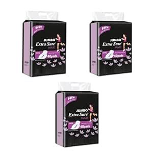 Buy Extra Sure Sanitary Pads for Women 120 Pads - (Pack of 3) Jumbo ...