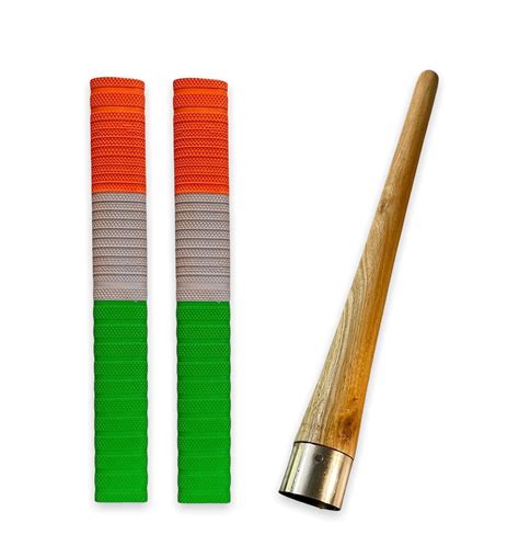 LIVOX Two Cricket Bat Rubber Grips Set with 1 Wooden Cricket Bat Cone ...