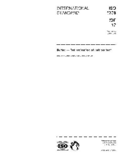 ISO 1738:2004, Butter - Determination of salt content : Amazon.in: Books