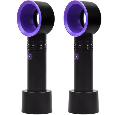360° Bladeless Fan Hand Held Desktop Mini Portable USB Rechargeable ...