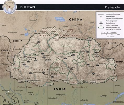 Bhutan Map, Thimphu - Himalayas - Asia