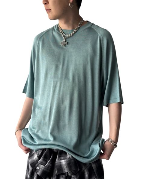 ♾ anthology ♾ Raglan sleeve silk summer knit size XL "RIGHT BLUE ...