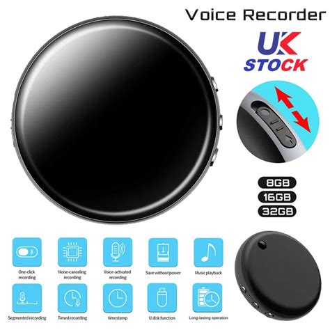 100 Hrs Mini Spy Voice Activated Recorder Digital Audio Magnetic 32GB ...