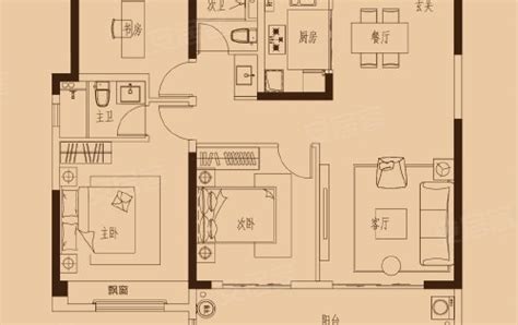 蓝润V客东区C4户型图,4室2厅2卫96.00平米- 成都透明房产网