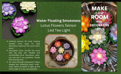 Buy amigo toy zone Floating LEDDecor Lotus Flower Shape Water Sensor ...