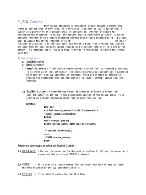 PLSQL Cursor Tutorial 的图像结果
