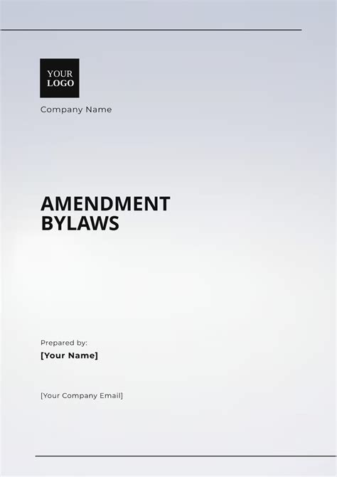 Free Amendment To Bylaws Template to Edit Online