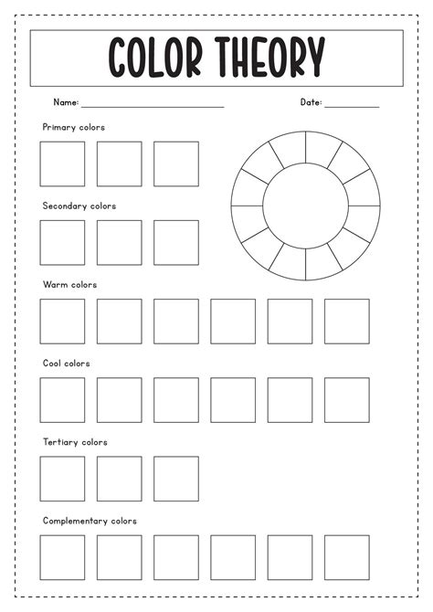 Color Theory Art Worksheets | Color theory worksheet, Color theory ...