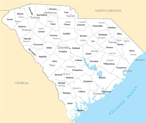 South Carolina Cities And Towns - Mapsof.Net