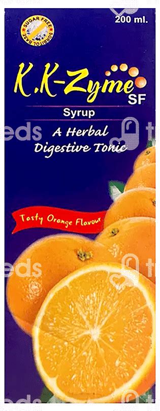 K K Zyme Sf Syrup 200 Ml - Uses, Side Effects, Dosage, Price | Truemeds