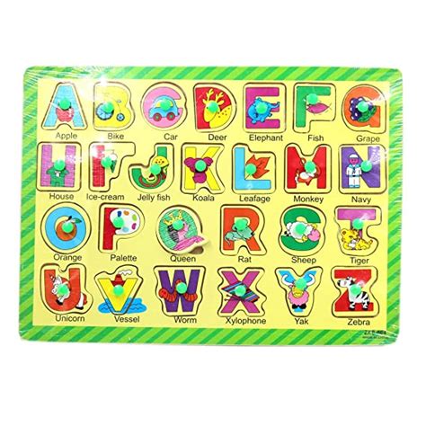 Nihuu Lfe Style Wooden English Alphabet A to Z and Number Shapes with ...
