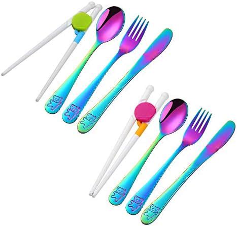 Stainless Steel Kids Flatware Silverware, GOGOJOY Safe Child Cutlery ...